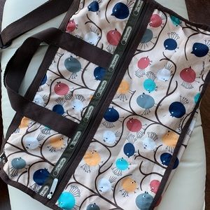 LeSportsac Bird Print Weekender Duffle Bag